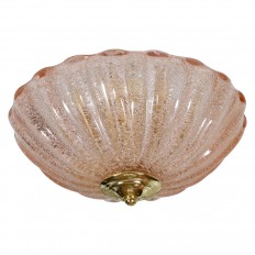 Petite circular pink flush mount